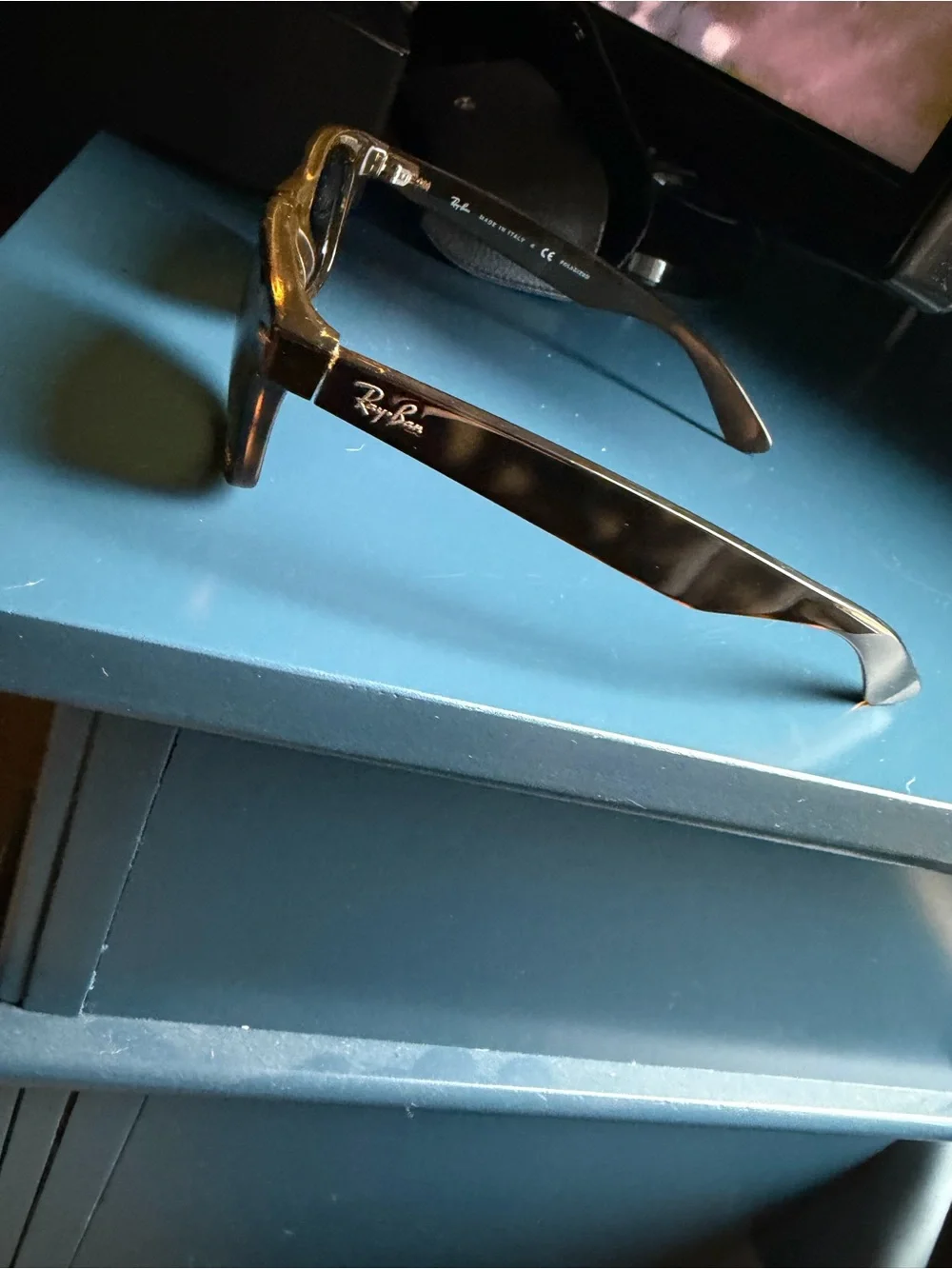 Ray-Ban Tortoiseshell Sunglasses with Green Lenses